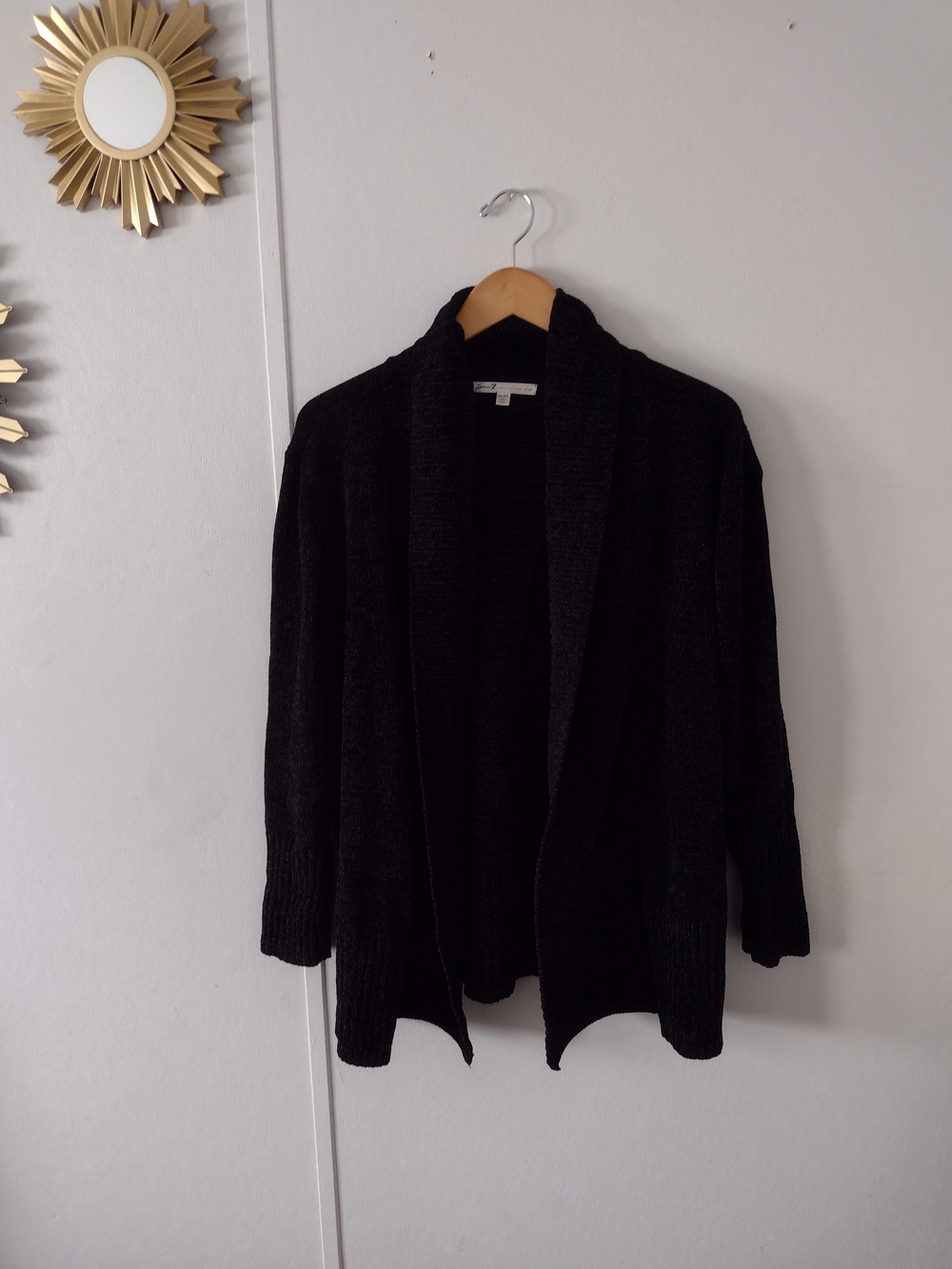 Seven7 Womens Black Open-Front Women’s Sweater Cardigan XL